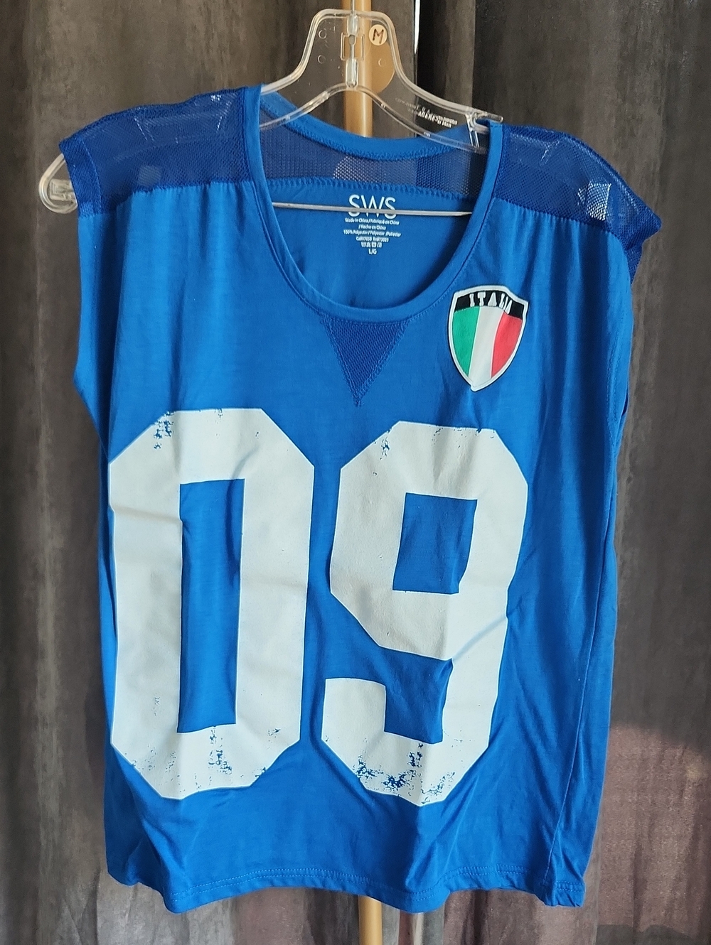 SWS Women's Royal Blue Muscle Tee with Number 09